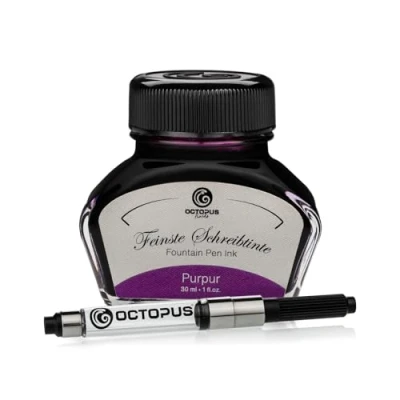 Image de Octopus Fluids Purpur encre d&#039;écriture avec convertisseur, de stylo plume, violet 30ml