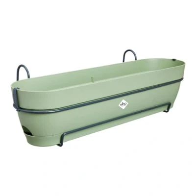 Image de Elho Vibia Campana Balconnière Allin1 70 Planteur pour Balcon Ø 70.4 x H 17.7 cm Vert/Vert Pistache