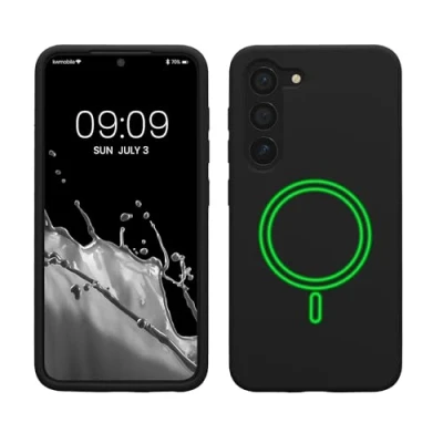 Image de kwmobile Coque Compatible avec Samsung Galaxy S23 Housse téléphone en TPU Silicone MagSafe Noir