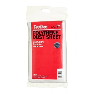 Image de ProDec Film de protection léger 3,6 m x 2,7 anti poussière et imperméable pour couvrir protéger les sols le mobilier des éclaboussures projections pendant travaux peinture