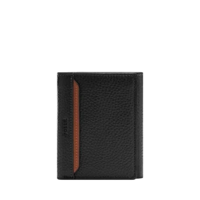 Image de Fossil Huntington, Portefeuille à Trois Volets pour Homme, Noir, s