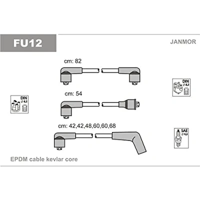 Image de JANMOR FU12 Jeu De Fils d&#039;Allumage FORD: Sierra Mk1 3/5 portes, Mk2 Capri III