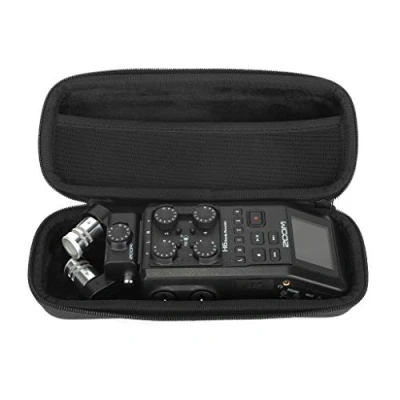 Image de Analog Cases GLIDE Case pour Zoom H6 / H5 H4N et synthétiseurs comparables (étui de transport/pochette en simili cuir imperméable, avec poignée robuste caoutchouc), Noir
