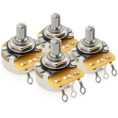 Image de CTS 450 série B250K Beaux 24 Splines Split arbre Poti Linéaire Taper Potentiomètre pour Guitare électrique Basse, 10% Tolérance(Ensemble de 4)