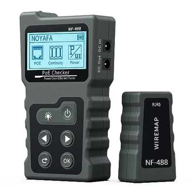 Image de Noyafa Testeur de Tension et Courant PoE avec Câble LCD Fonction POE, Réseau Portable pour Vérifier L&#039;état du Cat5/Cat6, NF 488