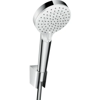 Image de hansgrohe Crometta Ensemble support mural et douchette Vario EcoSmart 9 l/min avec flexible de douche 125 cm, blanc/chromé, 26693400
