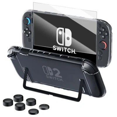 Image de HEYSTOP Coque de Protection Compatible avec Nintendo Switch 2 Console Design Creux Absorbe Les Chocs et Anti Rayures Housse pour Modèle 2025 Dernière Version