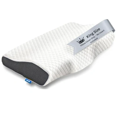 Image de La taie d&#039;oreiller à mémoire de Forme Derila King Size a été conçue pour Couvrir et protéger Votre Oreiller Contre Les ronflements. Elle est fabriquée partir matériaux qualité supérieure.