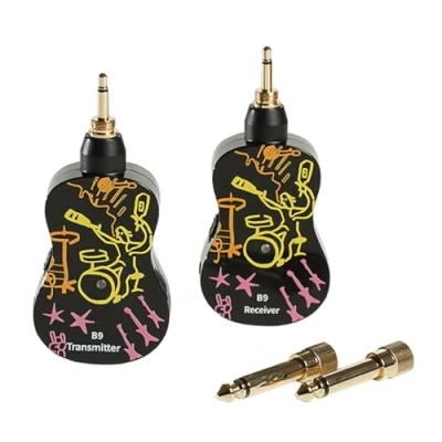 Image de Alnicov Système de guitare sans fil, émetteur récepteur UHF rechargeable avec effet réverbération Bluetooth pour électrique, basse, violon B9