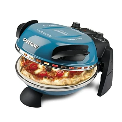 Image de G3 Ferrari G10006 Pizza Exprimer Plaisir, Four Pizza, 1200 W, 400C, Pierre Réfractaire (diamètre 31 cm), Minuteur 5&#039;, Livre de Recettes inclus, Bleu