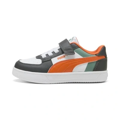 Image de PUMA Garçon Unisex Kinder CAVEN 2.0 Block AC+ PS Basket, Green Moon Maple Syrup White, 29 EU