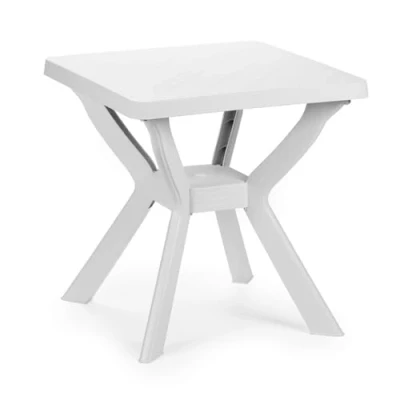 Image de Table d&#039;extérieur carrée blanche en polypropylène 70x70 cm VEKAR