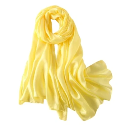 Image de Lina &amp; Lily Foulard Châle Étole Femme Mariage en Tissu Brillant Léger (Jaune)