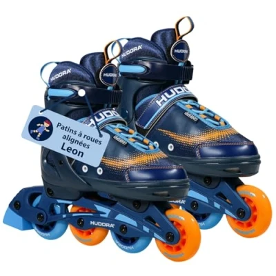 Image de HUDORA Inline Skates Mia / Leon Patins à roulettes pour enfants adolescents &amp; adultes en différentes tailles couleurs Rollers réglables 4 Confortables stylés