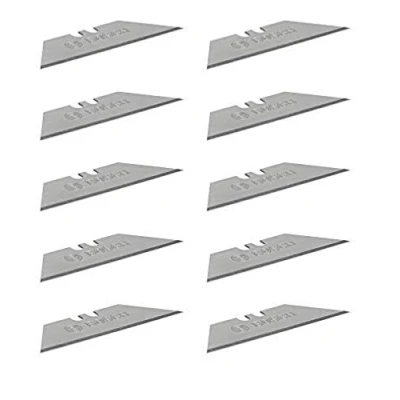 Image de Bosch Professional 10 lames de rechange pour couteau pliant (avec trapèzes, distributeur actionnable d’une seule main, boîte transport)