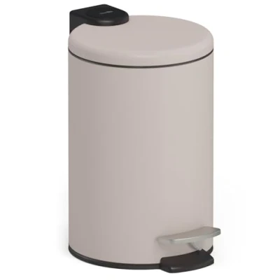 Image de stardis poubelle à pédale, 3 l, en acier inoxydable, couleur taupe mat, avec système d&#039;abaissement automatique, couvercle rabattable fermeture silencieuse Softclose seau intérieur, de