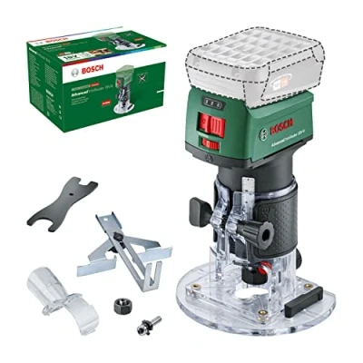 Image de Bosch Home and Garden Affleureuse sans fil AdvancedTrimRouter 18V 8 (sans batterie, système 18V, moteur charbon, dans un carton) Vert