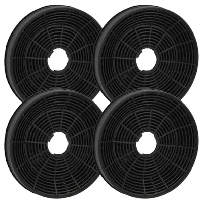 Image de vhbw 4x Filtres à charbon actif remplacement pour Beko KF971100007, KF9189204771 hotte aspirante 16 cm