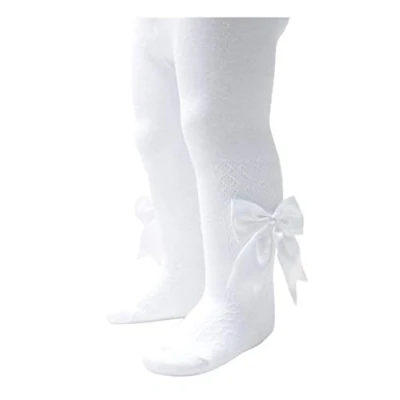 Image de Collants doux au toucher pour bébé fille Style espagnol Nœuds en coton majoritaire, blanc, 3 6 Months