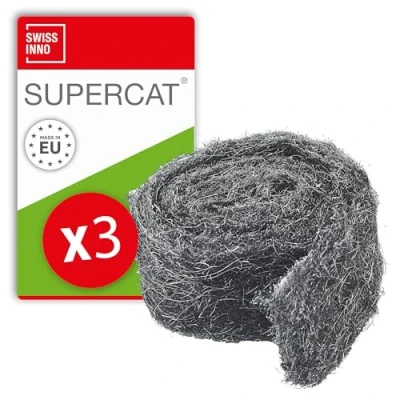 Image de SWISSINNO Laine d&#039;acier Stop Rongeurs Contre Les Souris, Rats, fouines, Insectes Barrière Durable impénétrable Efficace à 100% Maillage en Acier Inoxydable Longueur 3x50cm