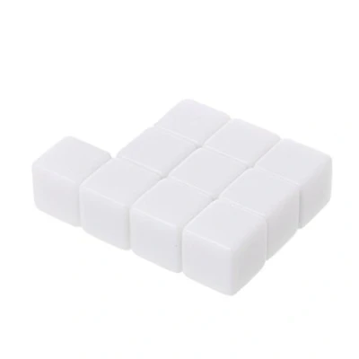 Image de ruiruiNIE 10 pièces dés Blancs D6 12 mm réinscriptibles Blanc, Mourir de Jeu Table à Six Faces Blanc pour Jeux rôle Jouets