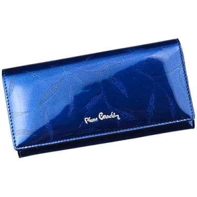 Image de Pierre Cardin Portefeuille élégant pour Femme 100% Cuir laqué Naturel 18,5 x 10 3 cm Peut contenir 9 Cartes 2 Compartiments à Billets 1 Poche Monnaie Couleur Bleue