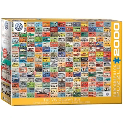 Image de Eurographics Volkswagon Groovy BUS Collage 2000 Teile Puzzle pour enfants, Taille: One Size, Multi coloured