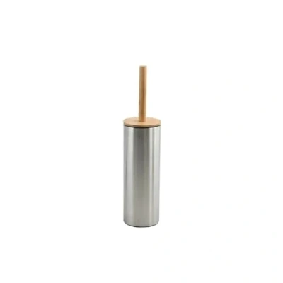 Image de Spirella Brosse WC avec Support Acier INOX &amp; Bambou Adonis Brossé Poils résistants en Silicone