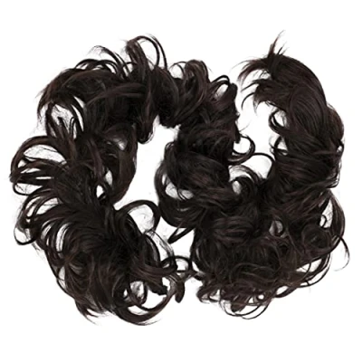 Image de CAISHA XXL Postiche Choucho Avoir Les Cheveux Relevés Volumineux Bouclé Chignon Brun Foncé HW7