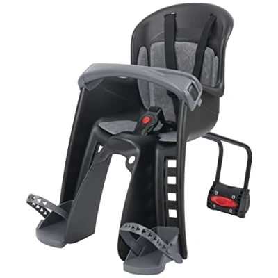 Image de POLISPORT 8632800007 Siège Avant BILBY Junior FF pour vélos avec Roues de 26&#039;&#039; à 29&#039;&#039; adapté aux Enfants pesant Entre 9 et 15Kg ancrage au Cadre en Color Noir/Gris Foncé