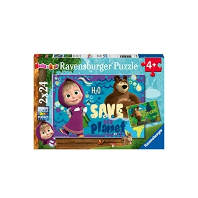 Image de Ravensburger Masha e Orso Michka l&#039;ours, 2 x 24 pièces, Puzzle pour Enfants, âge recommandé 4 Ans, 05646 0, Multicolore