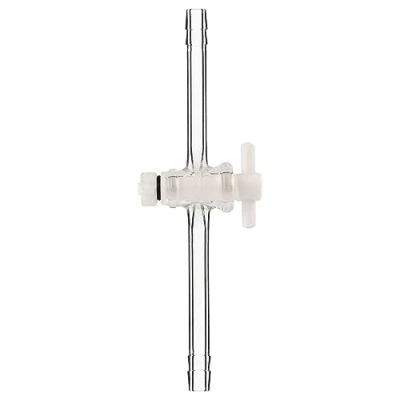 Image de stonylab Adaptateur de Contrôle Débit Sous Vide en Verre, Décollage Distillation Verre Borosilicaté avec Robinet d’Arrêt PTFE pour Fournitures Laboratoire