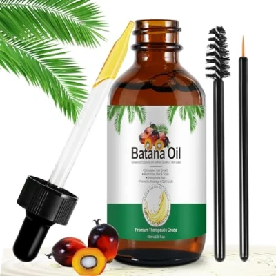 Image de Batana Oil 60ml Huile de pour Cheveux, Sourcils et Cils, Adapté à L&#039;aromathérapie, Stimule la Croissance des cheveux Prévient Perte (60ML)