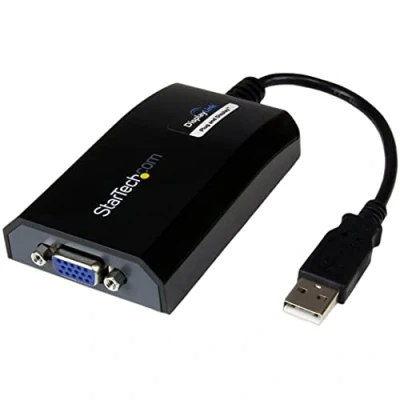 Image de StarTech.com Adaptateur USB vers VGA 1920x1200 Carte Vidéo et Graphique Externe Double Écran Compatible Mac Windows Mode Miroir Extension (USB2VGAPRO2)