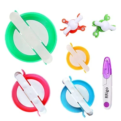 Image de RRigo Pompom Makers, 4 Tailles de Tissage pour Fabriquer des Pompons Boule Maker Pattern Tricot Craft Outil Peluches Weaver DIY + 1PCS Ciseaux(7)
