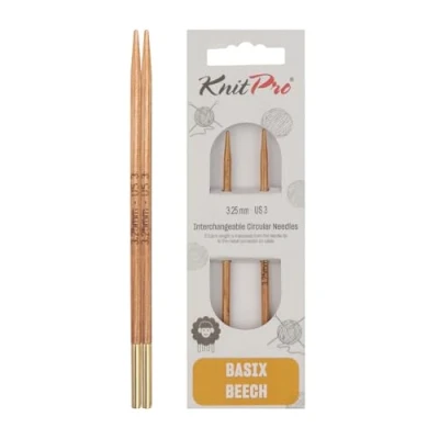 Image de KnitPro Basix Aiguilles à Tricoter circulaires interchangeables spécial, Bouleau, Multicolore, 8,5 cm x 3,25 mm