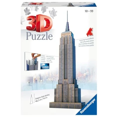 Image de Ravensburger Puzzle 3D Building Empire State Buildin A partir de 10 ans 216 pièces numérotées à assembler sans colle Accessoires finition inclus 12553
