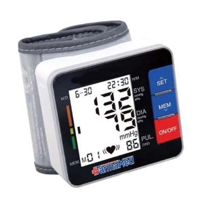 Image de FARMAMED Tensiomètre au Poignet Numérique Portable pour mesurer la pression artérielle, 180 mémoires total, 2 utilisateurs, grand écran LCD