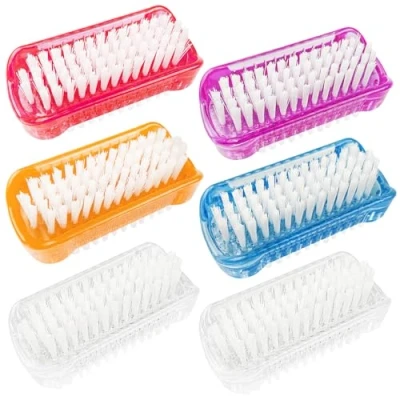 Image de Lot de 6 Blanc brosse à Ongles double face,brosse a main, ongle nettoyage,pour Nettoyage les Quotidien(5 Color)