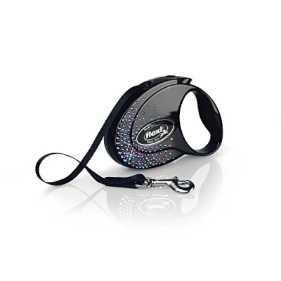 Image de flexi Glam Splash Mystic Tape Laisse rétractable pour Chien jusqu&#039;à 12 kg Noir Taille S 3 m