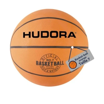 Image de HUDORA Ballon de Basket Taille 7 Orange, Non gonflé en Caoutchouc Naturel pour Le intérieur et extérieur Enfants, Ados &amp; Adultes débutants expérimentés
