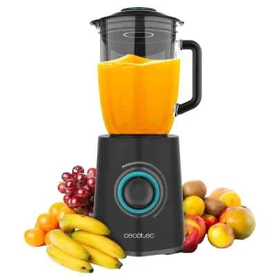 Image de Cecotec Mixeur à Smoothie Power Black Titanium 2300MAX Mix Go. Puissance Maximale de 2300W, Capacité 1,5L, 5 Vitesses, 6 Lames avec Revêtement en Titane Noir et Pichet Résistant la Chaleur