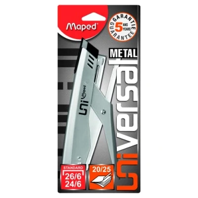 Image de Maped Agrafeuse Métal Universal Compatible Agrafes N24/6 et 26/6 Capacité 25 Feuilles Avec 400 Incluses