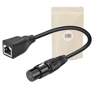 Image de Cable Adaptateur RJ45 Femelle vers XLR DMX 5 Pin eclairage Lighting