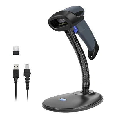 Image de NETUM Scanner de Codes à Barres QR 2D avec Support, Lecteur D&#039;imageur Automatique 3 en 1 Bluetooth et 2,4 GHz sans Fil Filaire USB