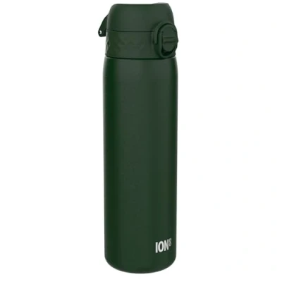 Image de Ion8 Gourde Isotherme Inox, 500ml, Anti Fuite, Facile à Ouvrir, Verrouillage Sécurisé, Lavable au Lave Vaisselle, Poignée de Transport, S&#039;adapte aux Porte gobelets, Acier Inoxydable, Vert Foncé