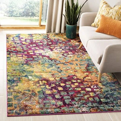 Image de Safavieh Grand Tapis de Salon rectangulaire pour Une Utilisation en intérieur, Polypropylène, Rose/Multi, 120 X 180 cm