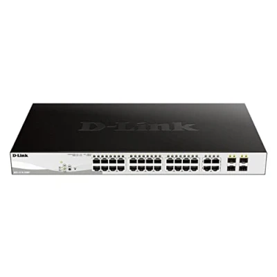 Image de D Link DGS 1210 28MP/E Switch Smart+ 24 Ports Gigabit PoE/PoE+ + 4 combiné SFP Budget PoE 370W ONVIFF Idéal pour Entreprise Administration et Réseaux Gérés Cordon UE
