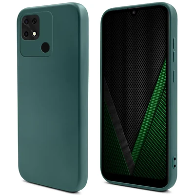Image de Moozy Lifestyle. coque en silicone pour Xiaomi Redmi 10C, vert foncé Housse légère liquide avec finition mate et doublure microfibre douce, de qualité supérieure Neuf