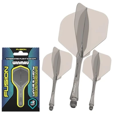 Image de WINMAU Fusion Flight &amp; Shaft System 1 Jeu par Paquet (3 ailettes et tiges au Total) Gris foncé